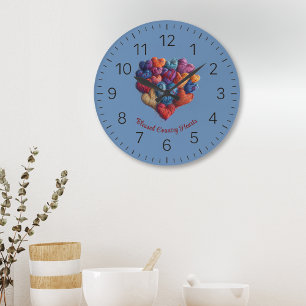 Blessed Country Hearts Large Clock