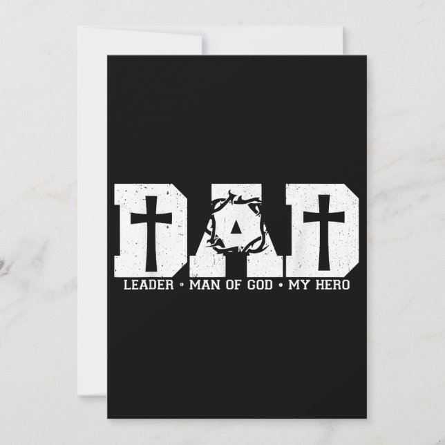 Blessed Dad Daddy Cross Christian Religious Father Invitation (Front)