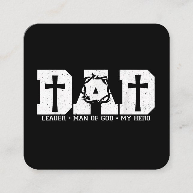Blessed Dad Daddy Cross Christian Religious Father Square Business Card (Front)