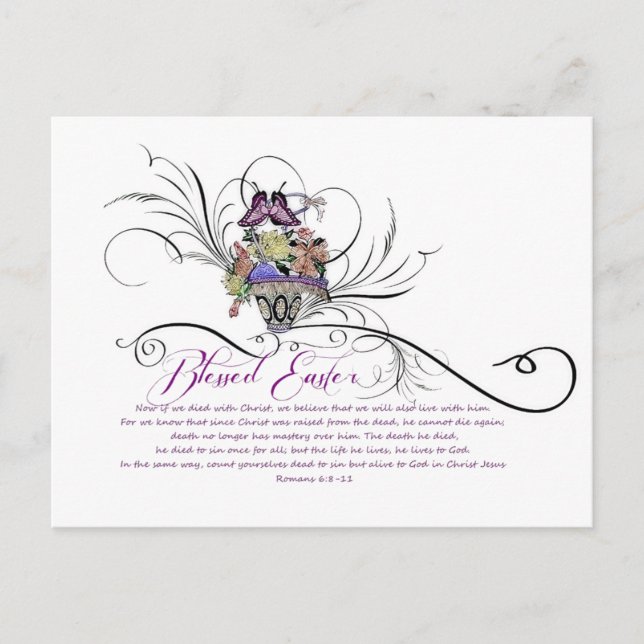 Blessed Easter Holiday Postcard (Front)