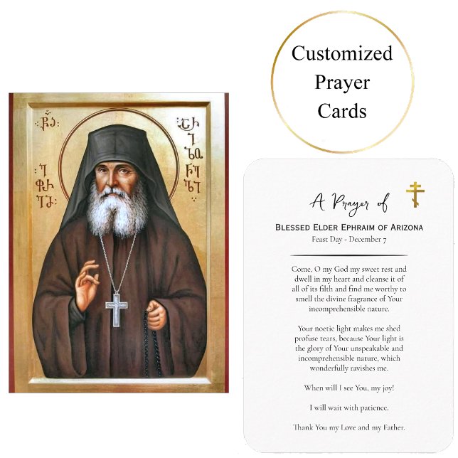 Blessed Elder Ephraim of Arizona Prayer Card       (Creator Uploaded)