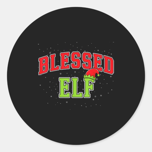 Blessed Elf Christmas Family Matching Group Xmas  Classic Round Sticker (Front)