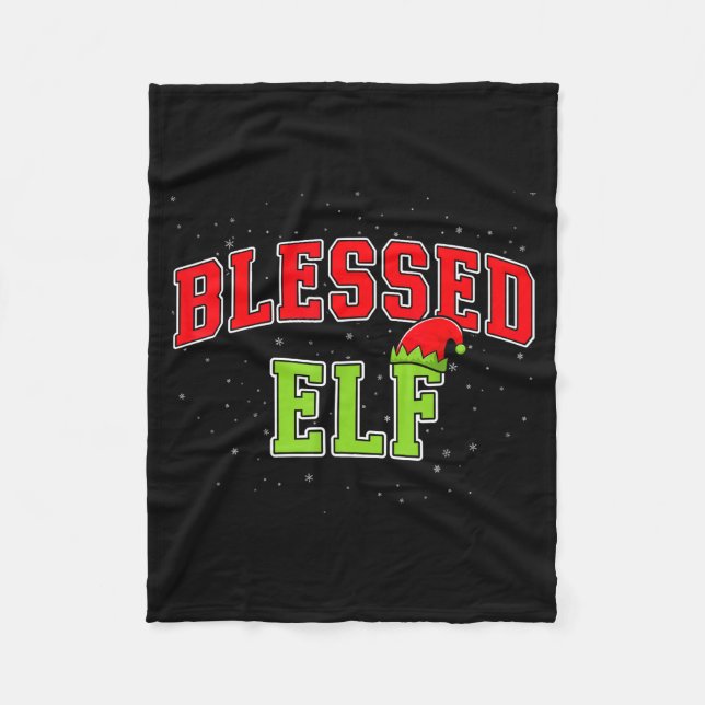 Blessed Elf Christmas Family Matching Group Xmas  Fleece Blanket (Front)