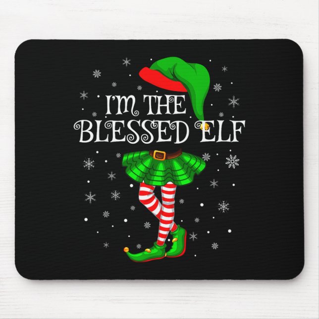 Blessed Elf Christmas Matching Family Women Girls  Mouse Pad (Front)