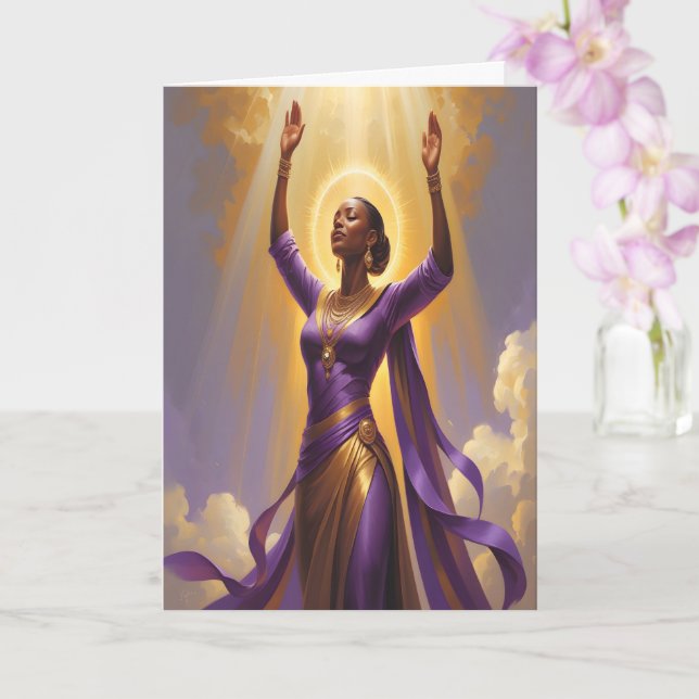 Blessed & Empowered Christian Greeting Card (Orchid)