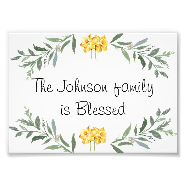 Blessed family Poster personalized (Front)