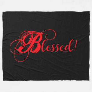 Blessed! Fleece Blanket (Black/Red)