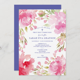 Blessed Foliage First Holy Communion Invitation