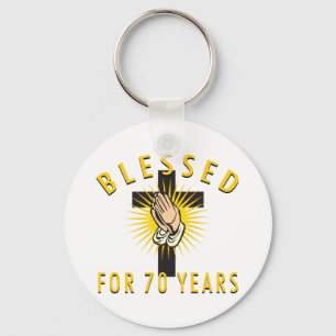 Blessed For 70 Years Keychain