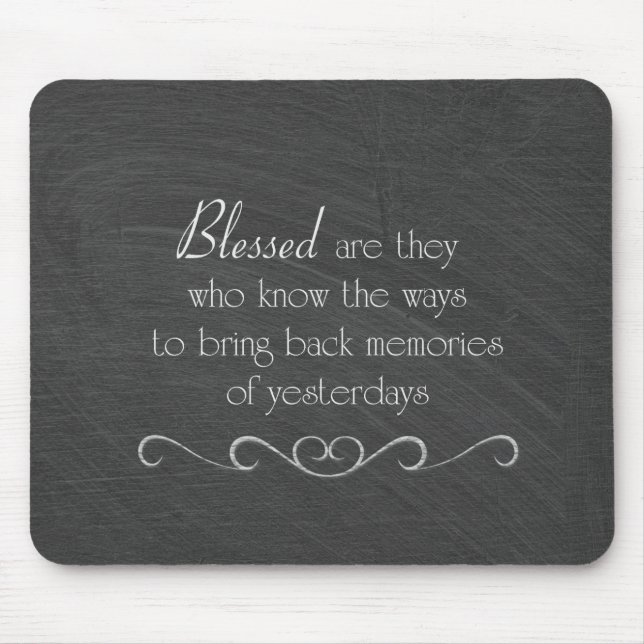 Blessed Friendship quote on chalkboard Mouse Pad (Front)