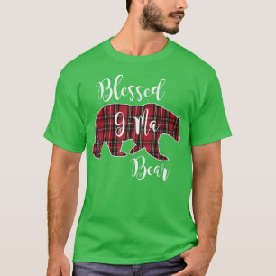 Blessed G-Ma Bear Red Tartan Plaid Grandma Gift  T-Shirt