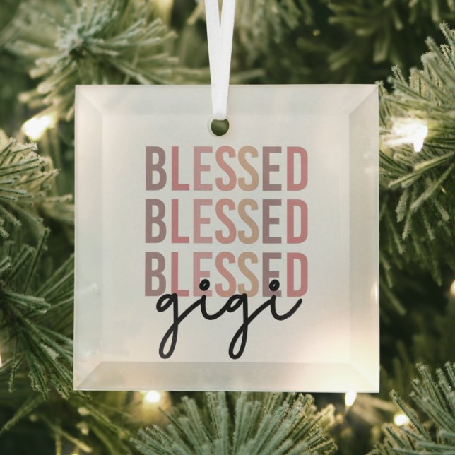 Blessed Gigi | Gifts for Gigi Grandma Glass Ornament (Insitu)