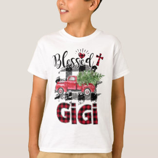 Blessed Gigi Red-plaid Christmas T-Shirt