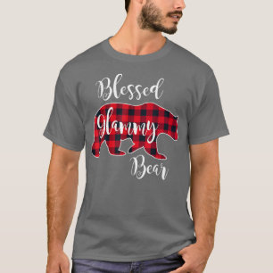 Blessed Glammy Bear Red Buffalo Check Plaid Grandm T-Shirt