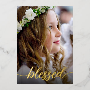 Blessed Gold First Holy Communion Photo thank you