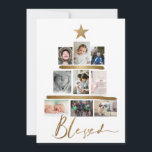 Blessed Gold Script Christmas Tree Photo Collage H<br><div class="desc">Celebrate the season of togetherness and share your cherished moments with our "Blessed Gold Script Christmas Tree Photo Collage Holiday Card." This card is more than just a festive greeting—it's a heartfelt expression of your joy and connection. 🌲 Christmas Tree Collage: Capture the essence of the holiday spirit with a...</div>