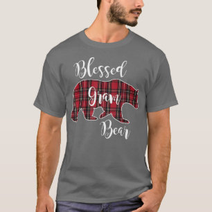 Blessed Gram Bear Red Tartan Plaid Grandma Gift T-Shirt