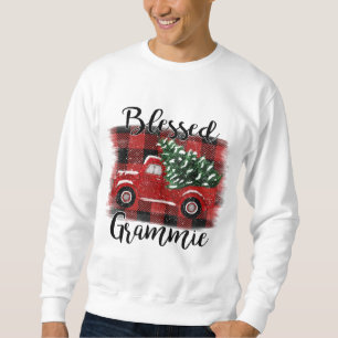 Blessed Grammie Red Truck Vintage Christmas Tree Sweatshirt