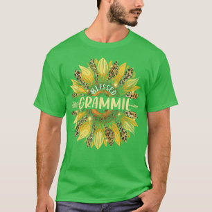 Blessed Grammie Shirt Women Sunflower Leopard Deco