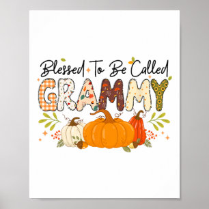 Blessed Grammy Pumpkin Fall Autumn Thanksgiving Mo Poster