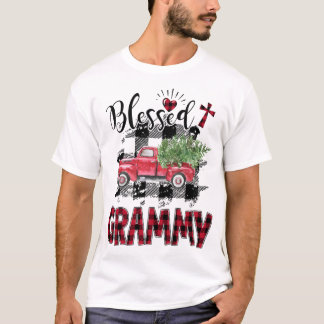 Blessed Grammy Red-plaid Christmas T-Shirt
