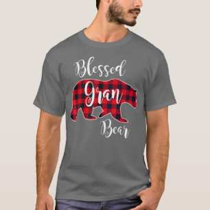 Blessed Gran Bear Red Buffalo Check Plaid Fun Gran T-Shirt