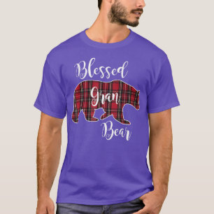 Blessed Gran Bear Red Tartan Plaid Grandma Gift 96 T-Shirt
