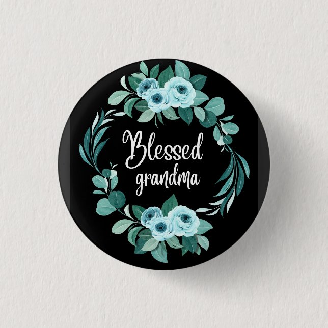 Blessed grandma 1 inch round button (Front)