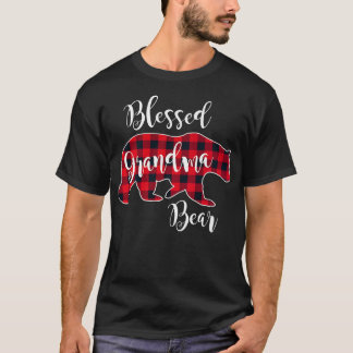 Blessed Grandma Bear Red Buffalo Check Plaid Grand T-Shirt
