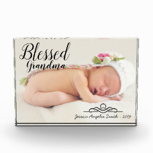 Blessed Grandma Elegant Script One Photo Option