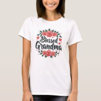 Blessed Grandma Floral Vintage Roses Typography