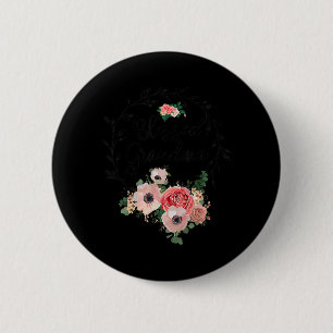 Blessed Grandma For Women Flower Decor Grandma 2 Inch Round Button