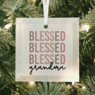 Blessed Grandma Gifts for Grandma Glass Ornament
