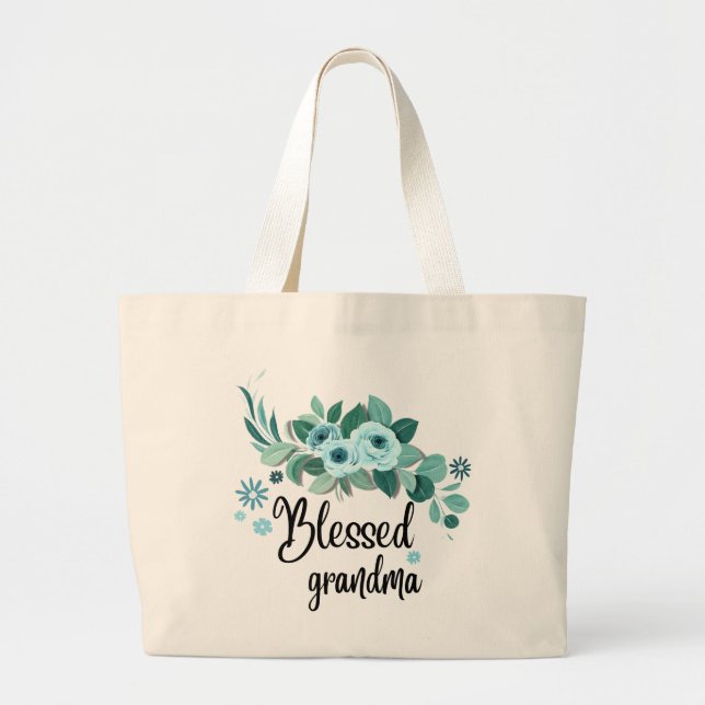 Blessed grandma large tote bag (Front)