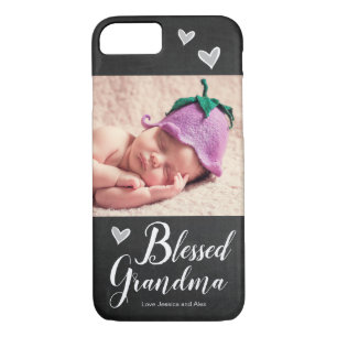 Blessed Grandma One Photo Chalkboard Case-Mate iPhone Case