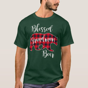 Blessed Grandmum Bear Red Buffalo Check Plaid Gran T-Shirt