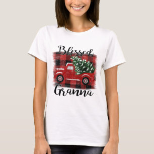 Blessed Granna Red Truck Vintage Christmas Tree T-Shirt