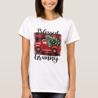 Blessed Granny Red Truck Vintage Christmas Tree T-Shirt