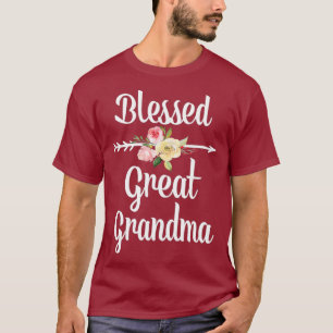 Blessed Great Grandma Flower Arrow  Gift Great T-Shirt