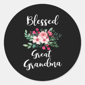 Blessed Great Grandma Flower Bouquet For Grandma Classic Round Sticker