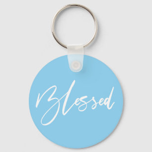Blessed Handwritten Typography Keychain