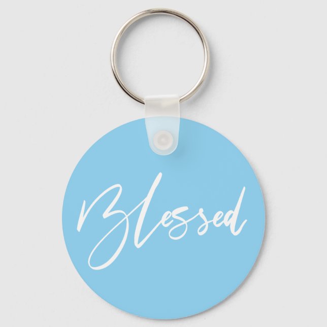 Blessed Handwritten Typography Keychain (Front)