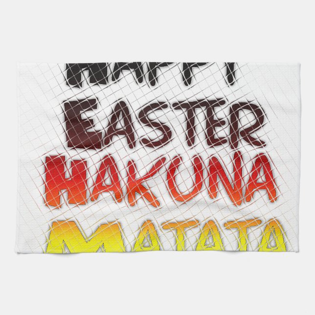 Blessed Happy Easter Hakuna Matata Holiday Season Kitchen Towel (Horizontal)
