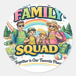 Blessed, Happy & Lucky Together Classic Round Sticker