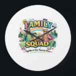 Blessed, Happy & Lucky Together Large Clock<br><div class="desc">Celebrate the power of family with this fun and stylish Family Squad design. Perfect for matching outfits, family gatherings, vacations, and everyday wear. This design highlights love, unity, and the special bond that makes every family a true squad. Great for parents, kids, and relatives who enjoy showing their family pride...</div>