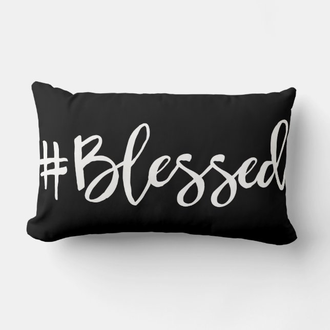 Blessed Hashtag Lumbar Pillow (Front)
