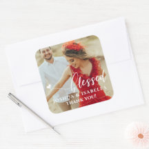 Blessed Heart Photo Wedding Bridal Favour Sticker