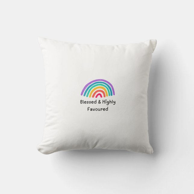 Blessed & Highly Favoured Decorative Cushion (Front)
