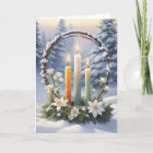 Blessed Imbolc Winter Floral Candle Wreath Wiccan