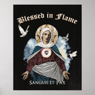Blessed in Flame - Gothic Design Poster